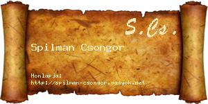 Spilman Csongor névjegykártya